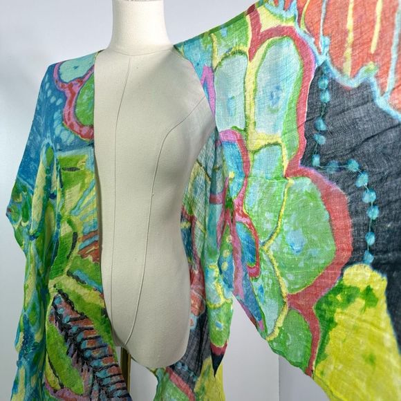 Chico's Multicolor Artistic Wrap - Picture 4 of 14